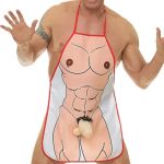 Delantal con pene de peluche