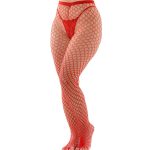 Panty medias de red cadenetta rojo