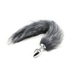 Plug anal con cola gris