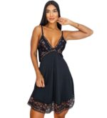 Babydoll Gabriela Negro y Rosa