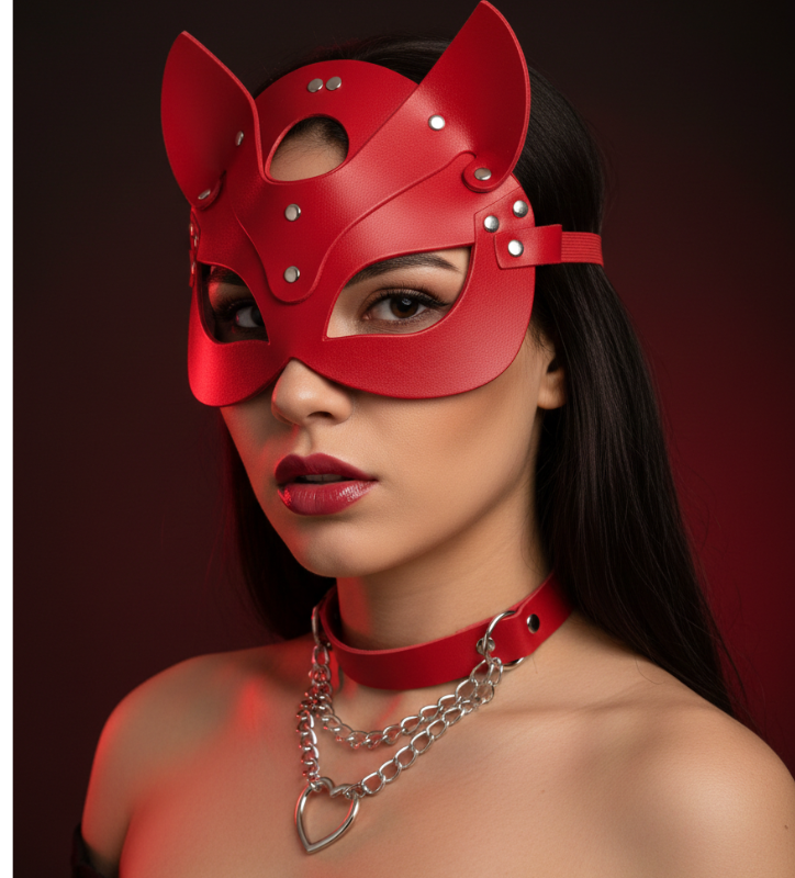 pagina web (5) Kit Bad Kitty Rojo (Mascara + Collar) - Imagen 1